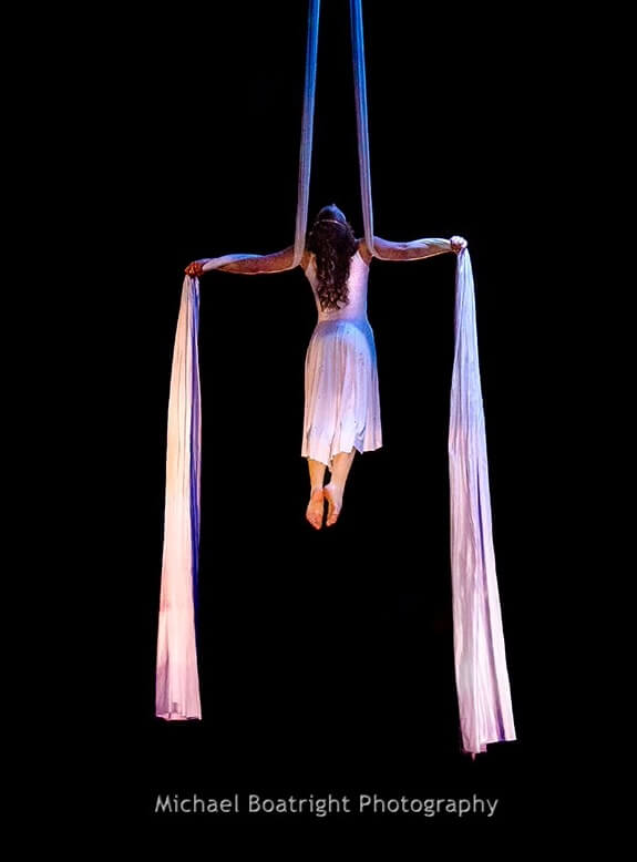 Sideways Dancer on Silks, "Snow," Once Upon A Holiday